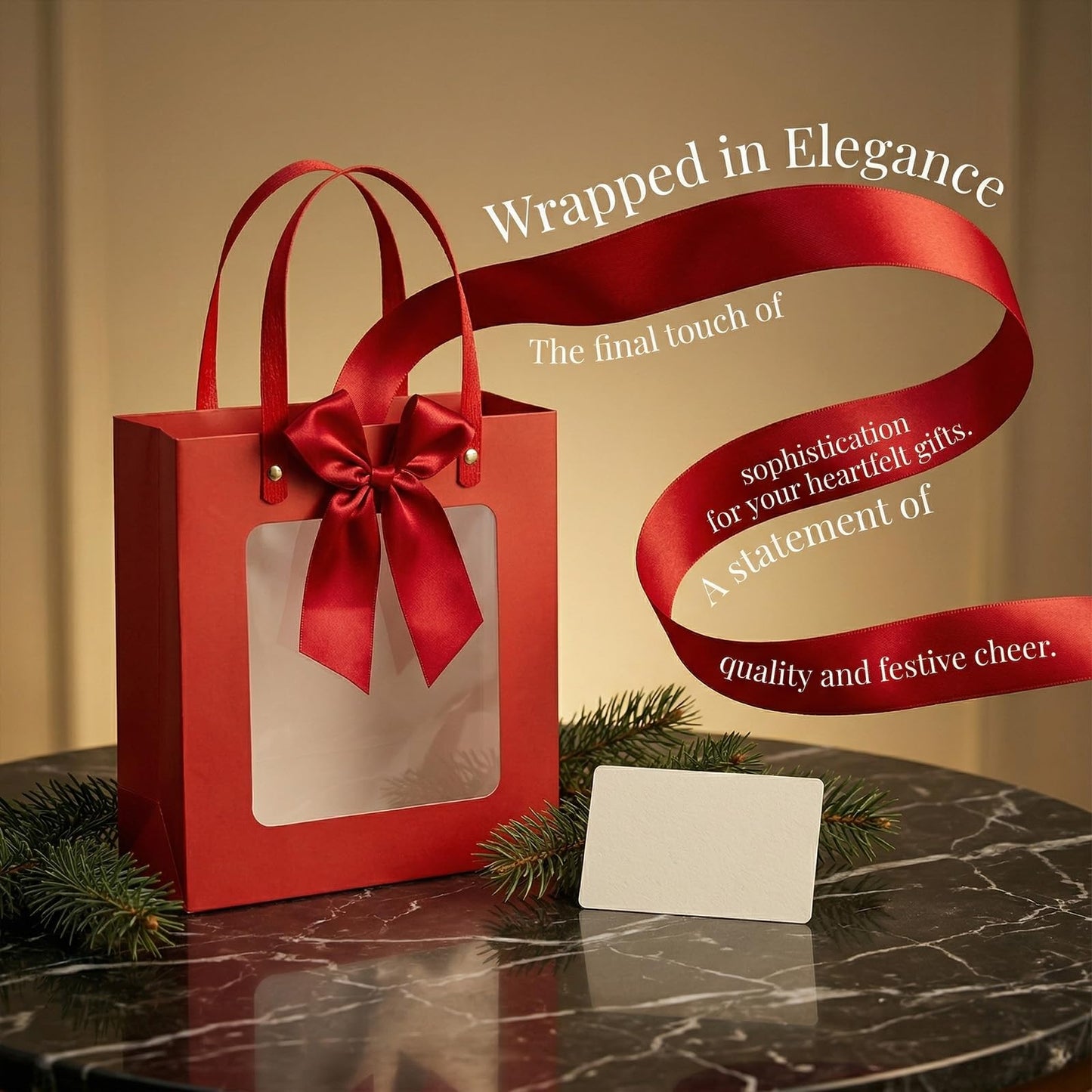 Premium Reusable Gift Bag with Matching Box, Durable Birthday Present Bag, Premium Paper Set for Wedding, Valentine's Party, Friends Celebration (Beige 1pack) BST202