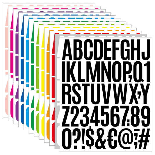 Boldface 12 Sheet Letter, Colorful Vinyl Alphabet Stickers - Self Adhesive, 1 Inch, Arts & Crafts, Outdoor Signs, Windows, Doors, Car & Truck Decor BST220