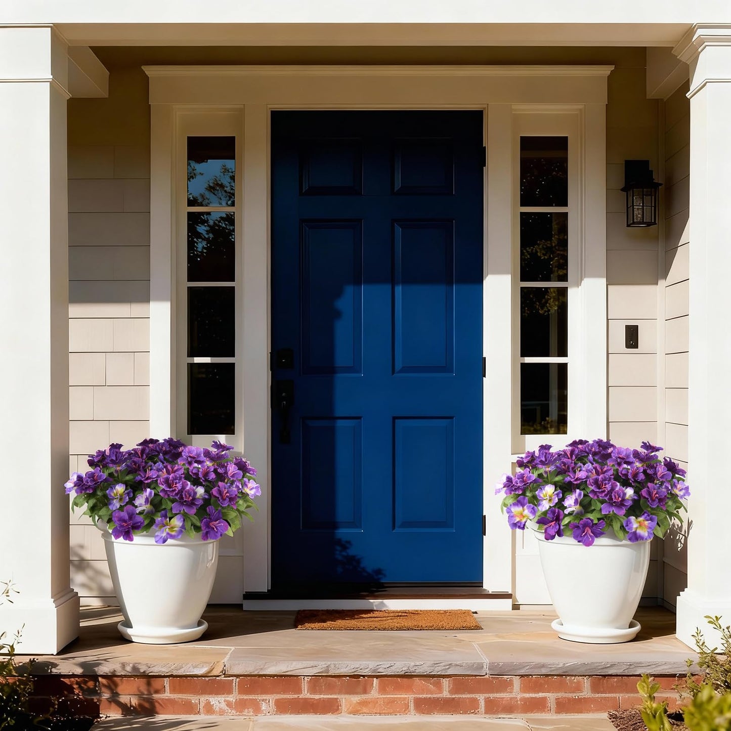 Hommyea Artificial Fake Flowers for Outdoor, 8 Bundles Faux Plants Silk Flowers Spring Decoration UV Resistant No Fade Plastic Flowers for Outside Planters Home Porch Patio Yard Garden Decor WN420