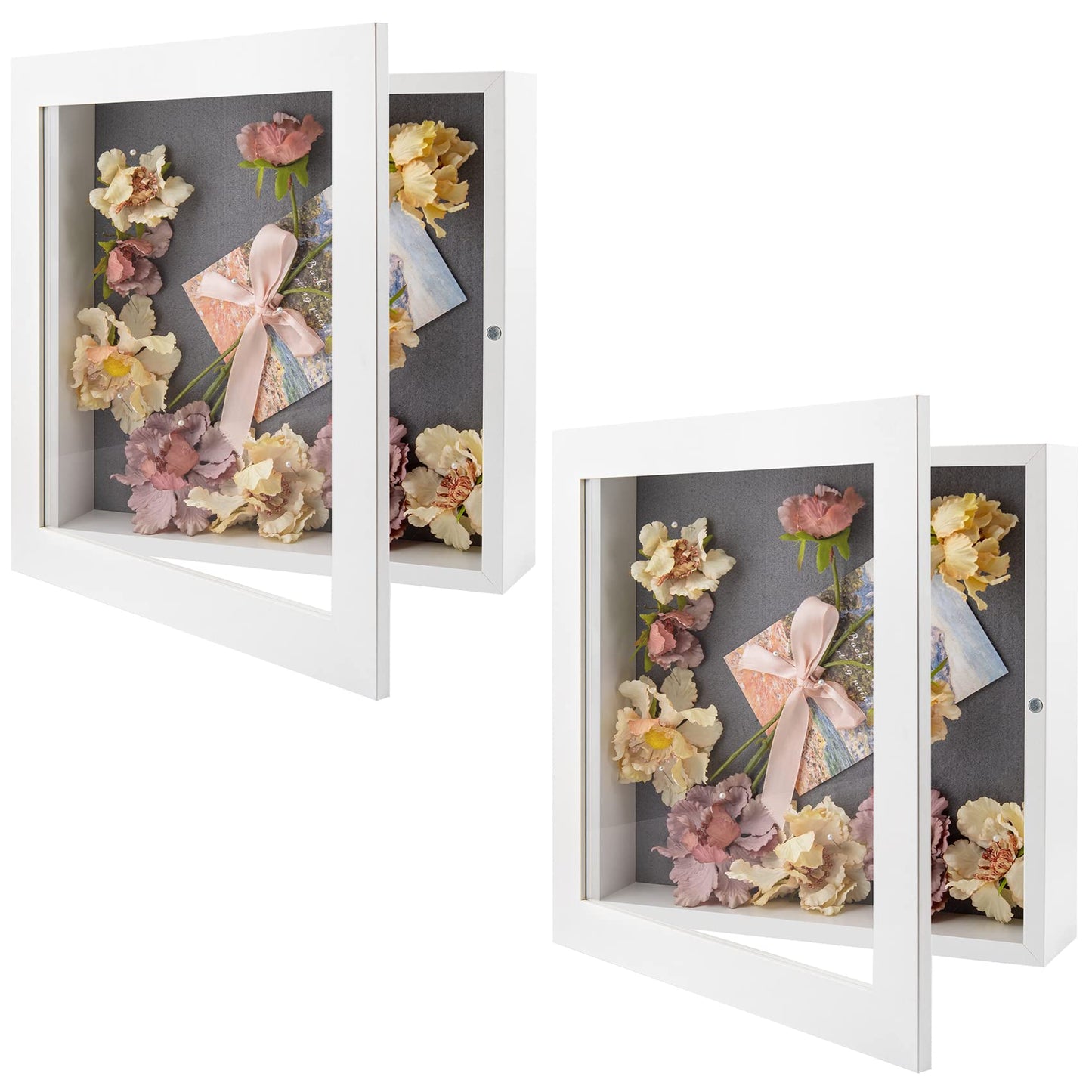 Golden State Art 11x14 Shadow Box Frame Display Case - 2 inch Depth Great for Collages, Collections, Mementos, 6 Pins Included (White, 1 Pack) BST326H