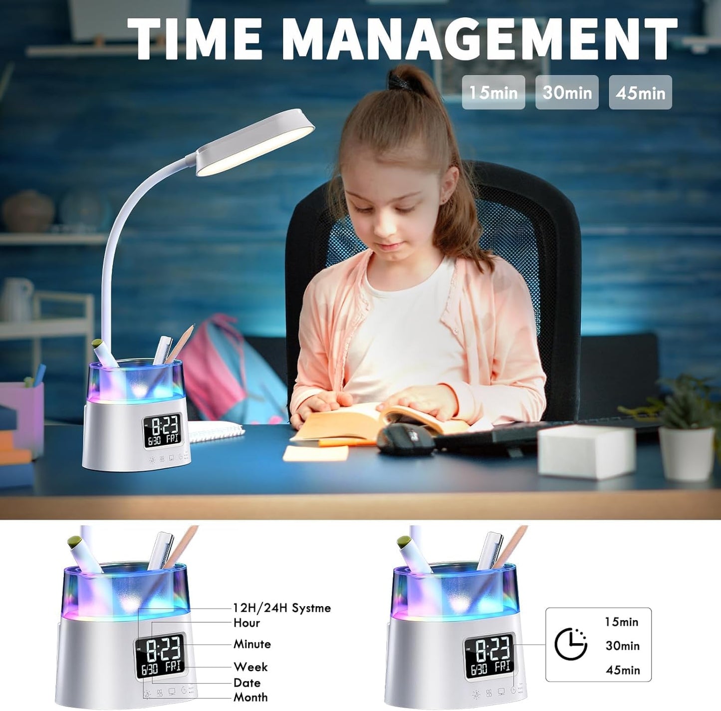 Led Desk Lamp with Pen Holder 82
