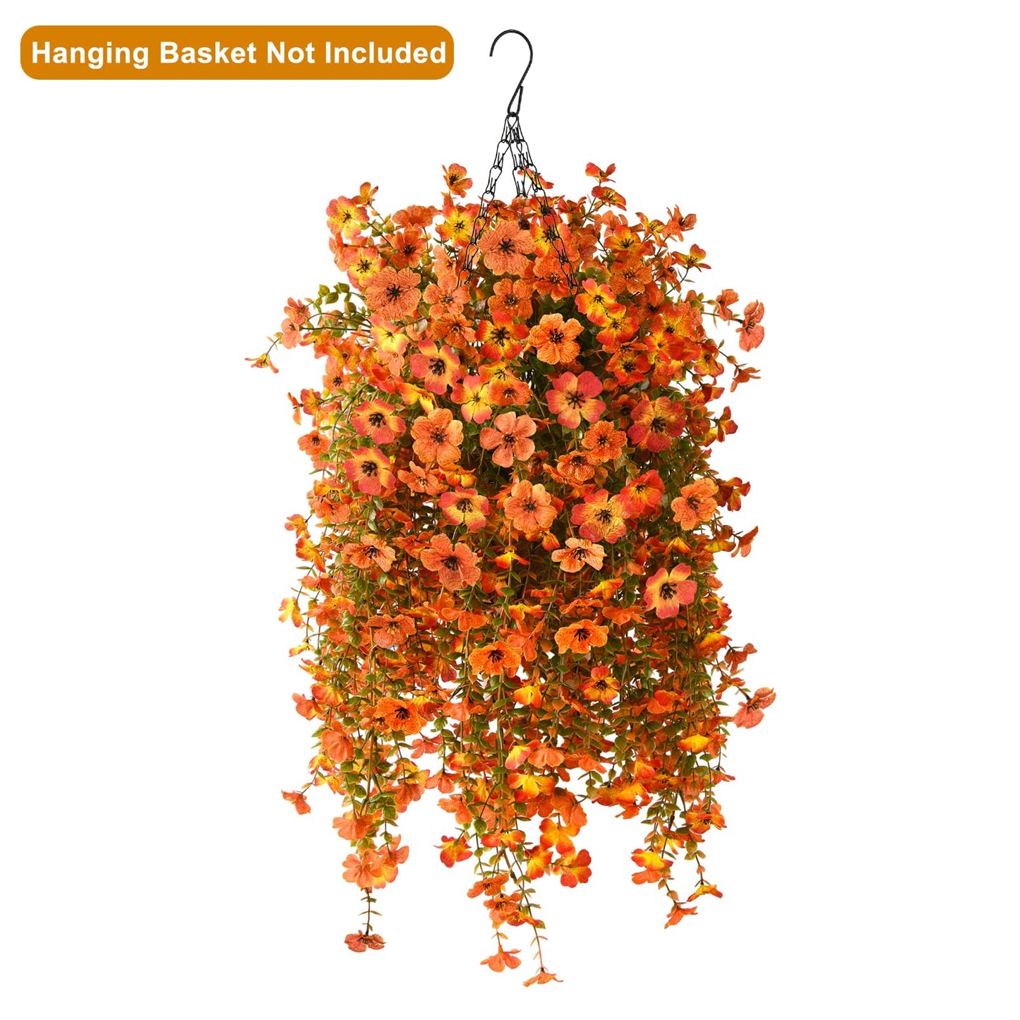 Artificial Hanging Flowers for Outdoor, 2PCS Fake Flowers Faux Silk Daisy with Eucalyptus Leaves, UV Resistant Aritificial Flowers for Spring Home Patio Yard Porch Decor (Light Purple Red) BST202