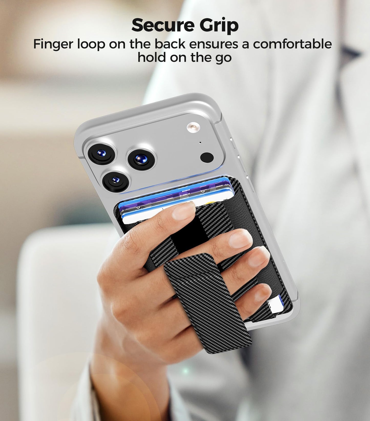for MagSafe Wallet, Works with Apple Find My, 5-Card RFID Holder with Stand Also Grip, Strong Magnetic Wallet for iPhone 17/16/15/14/13/12 Pro Max Air Plus, Wireless Charging, Brown BST220