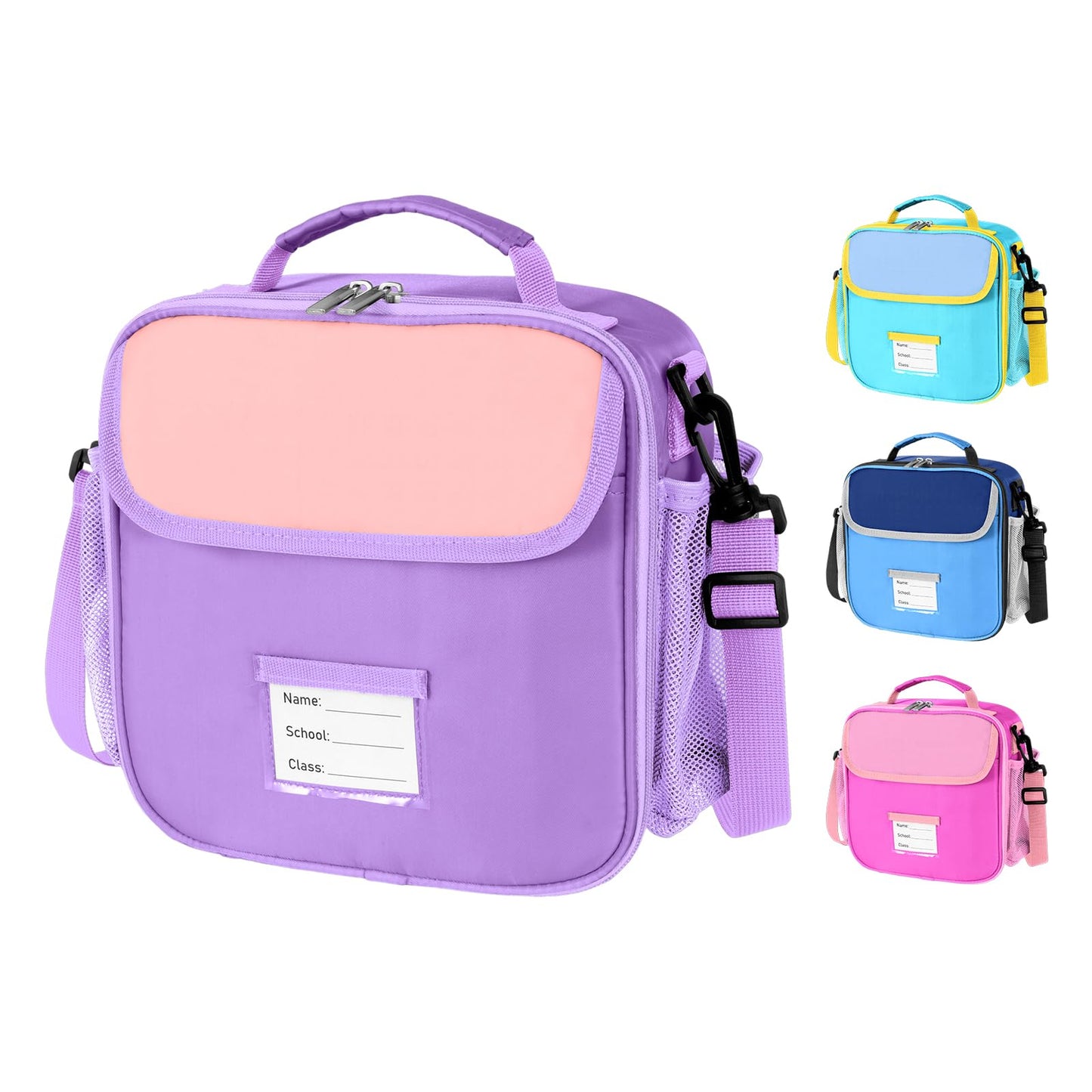 Lunch Bag for Kids Insulated Lunch Boxe for Boys Girls Small Reusable Cooler Tote Lunchbag Back to School Cute Lunchbox for Teens (light blue) WN420