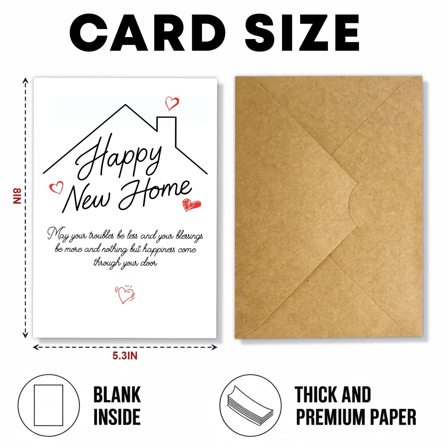 Congrats on Your New Home Housewarming Greeting with Gold Lettering and Key Design, Funny Congratulations Gift for New Homeowners, First-Time Buyers, Friends, Neighbors, Real Estate Clients Single 5.3''x8'' with Envelope BST326L
