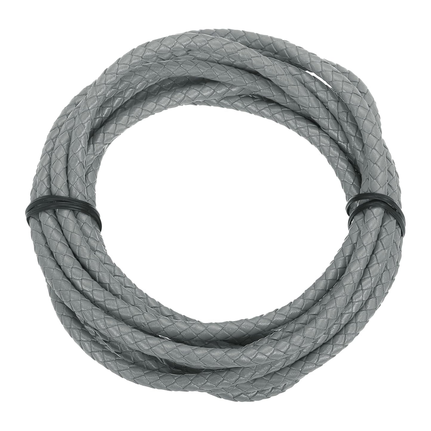 MECCANIXITY 1.1 Yards Bolo Tie Cord 6mm Diameter Round Braided Leather Strip 1 Meter Long for Bracelet Necklace Beading, Yellow WN420