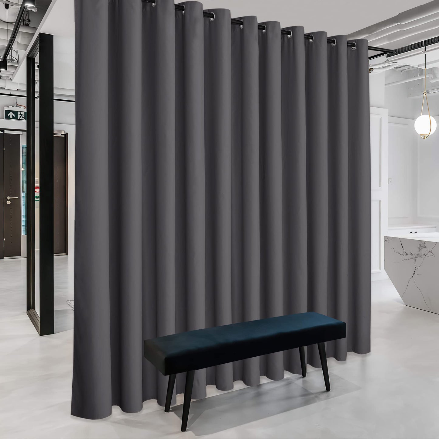 RYB HOME Room Divider Curtains Thermal Insulated Noise Reduce Privacy Window Curtains for Kids Bedroom Nursery Laundry Room Partitions, Wide 150 inches x Long 96 inches, Teal, 1 Panel BST220