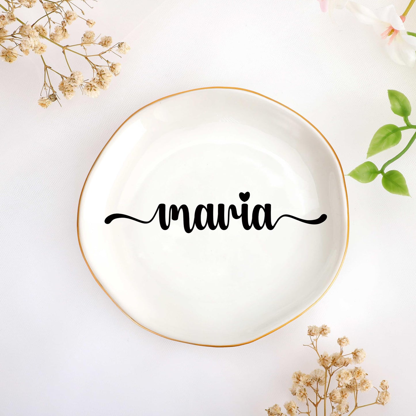 JoycuFF Initial B Ceramic Jewelry Tray, Bridesmaid Bride Gifts, Mothers Day Christmas Anniversary Engagement Birthday Gifts for Women Couples, Trinket Dish for Rings Earrings Necklaces Bracelets Keys BST202
