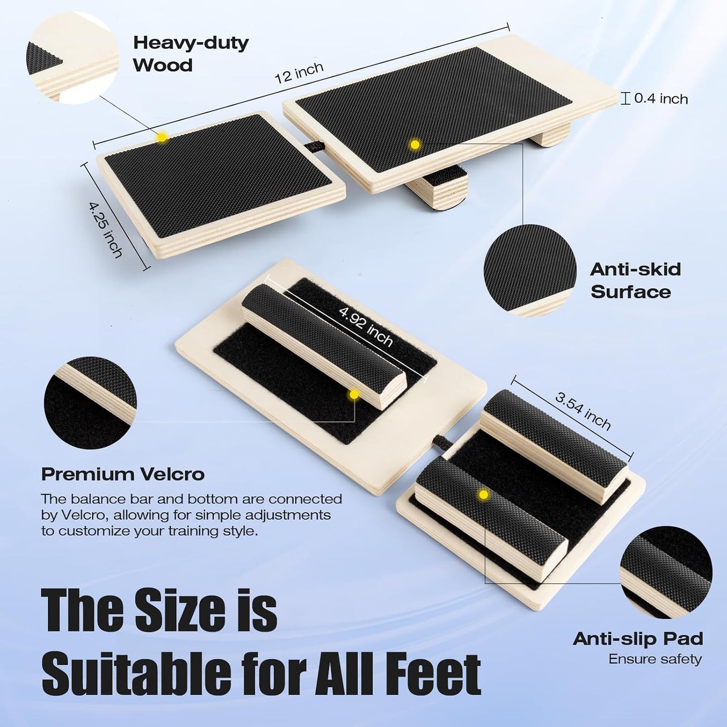Enmja Ankle Balance Board, Foot Strengthener Exerciser for Sprained, Foot Stability Trainer, Single Leg Foot Stretcher, Posture Corrector, Physical Therapy for Plantar Fasciitis Relief WN420