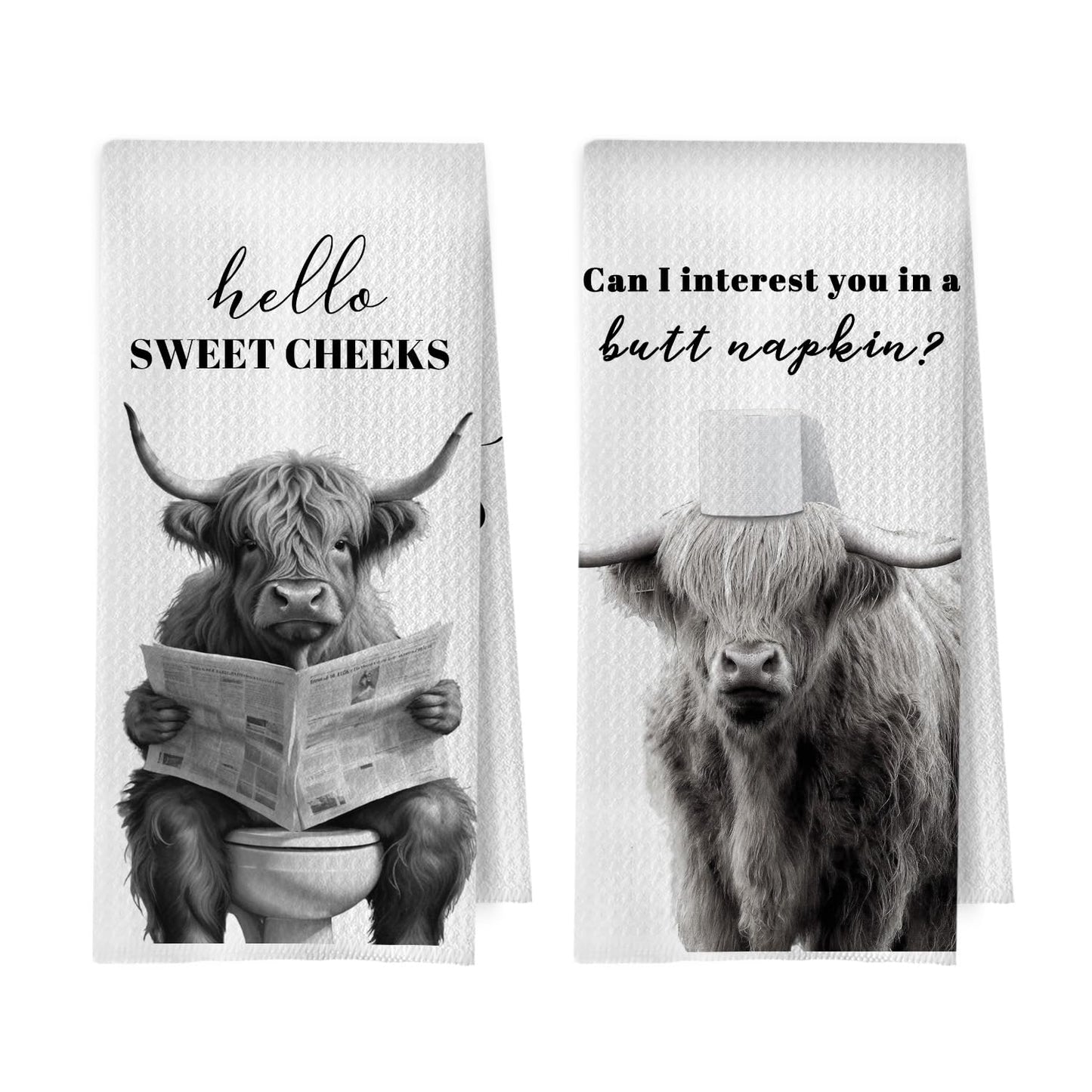 Raccoon Gifts Bathroom Towels Set - Raccoon Gifts Decorative Hand Towels, Hello Sweet Cheeks Bathroom Decor, 16x24 Inches Set of 2 BST220