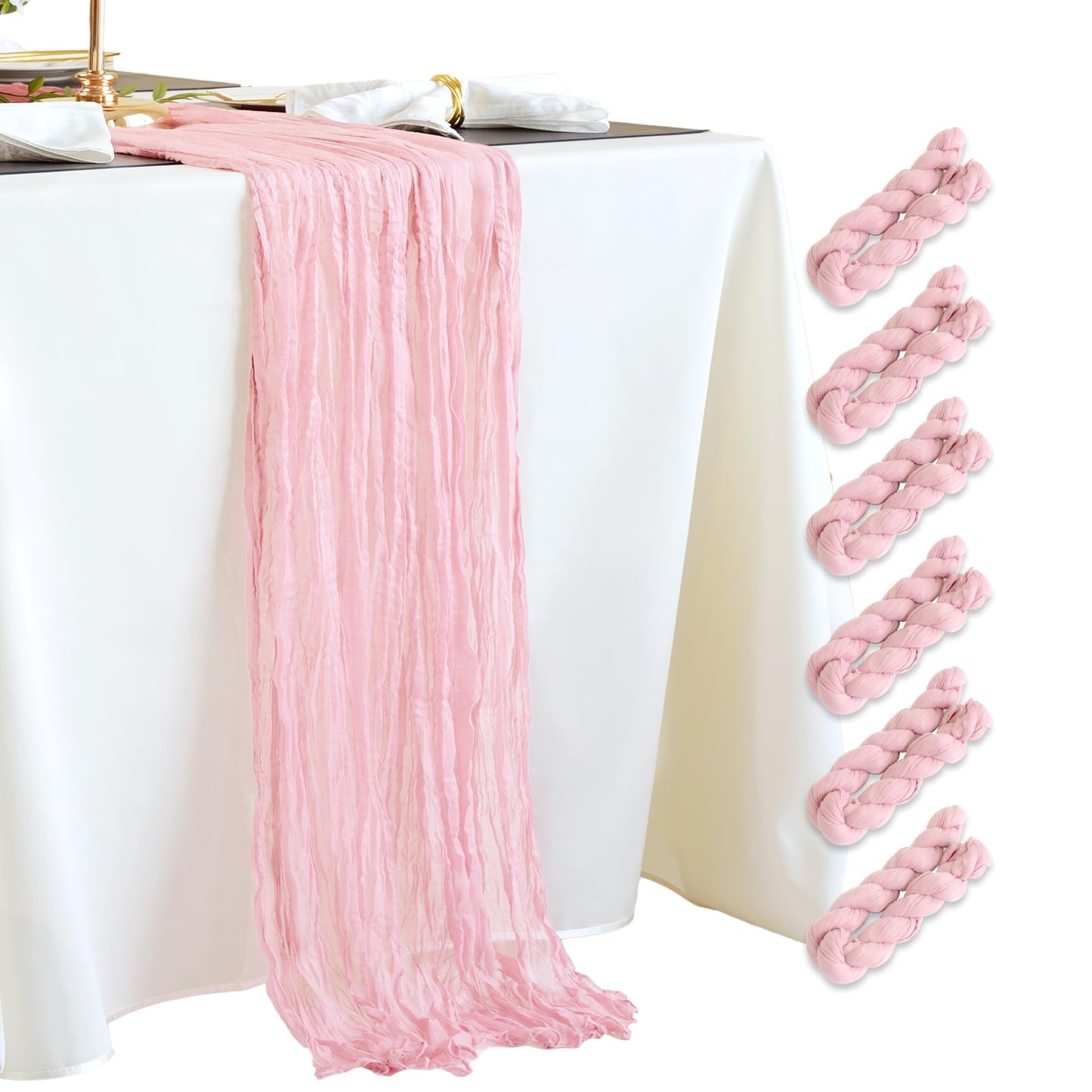 Dusty Blue Cheesecloth Table Runner Fall Autumn Decor 10ft Table Cloth for Wedding Party Baby Bridal Shower Birthday Halloween Thanksgiving Decoration BST326L