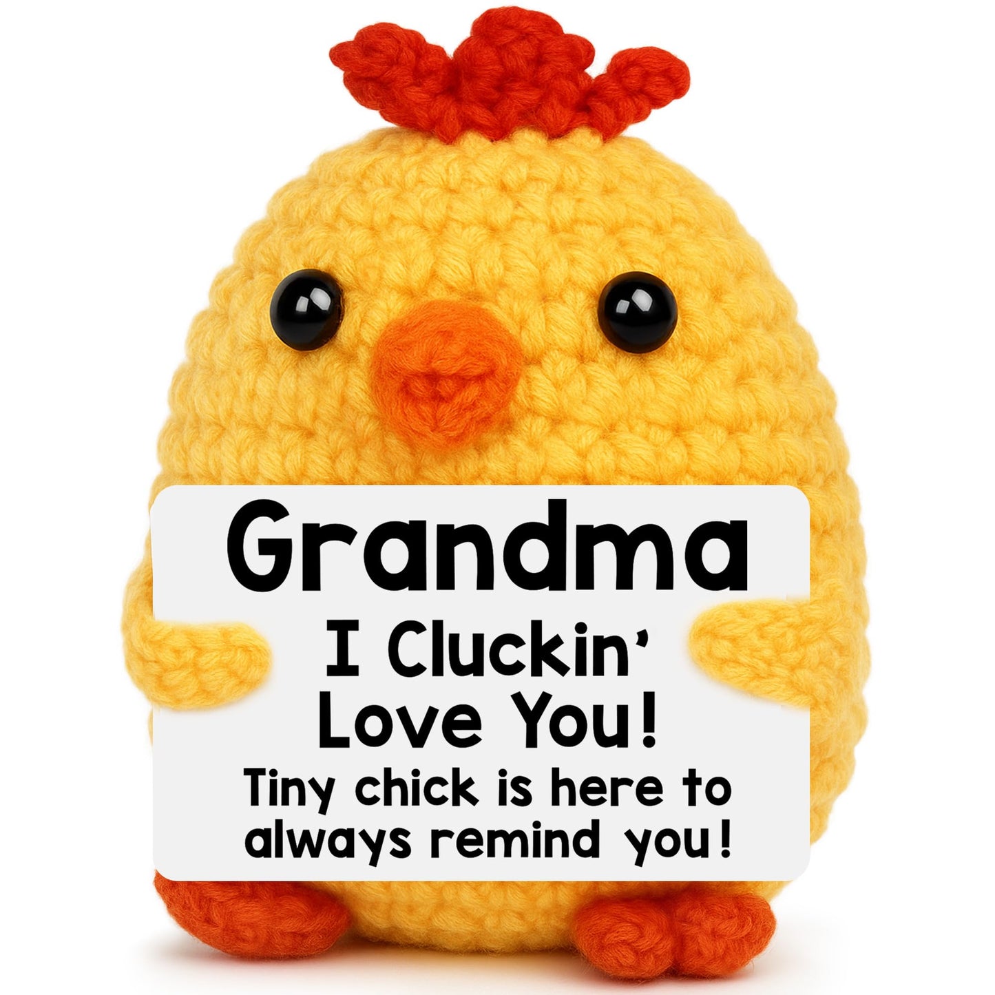 Grandma Birthday Gifts from Grandkids, New Grandma Grandmother I Love You Gift, Grandparents Day Gifts for Grandmas Grandmother Nana Gigi, Christmas Stocking Stuffers Funny Handmade Crochet Chicken BST220