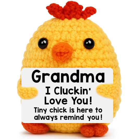Grandma Birthday Gifts from Grandkids, New Grandma Grandmother I Love You Gift, Grandparents Day Gifts for Grandmas Grandmother Nana Gigi, Christmas Stocking Stuffers Funny Handmade Crochet Chicken BST220