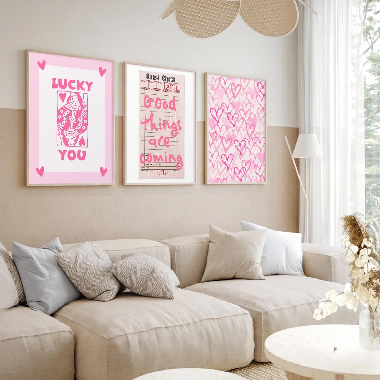 Matisse Abstract Wall Art Decor Pink Flower Canvas Pictures Picasso Aesthetic Wall Art Henri Matisse Prints Poster Abstract Flower Painting Market Artwork for Bedroom 12x16 Inch Unframed Set of 3 BST202