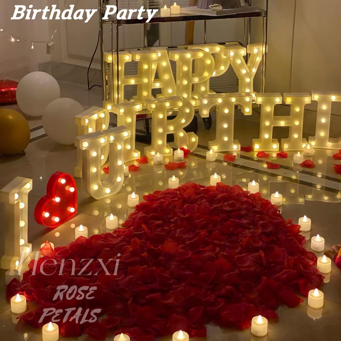 Henzxi 1000 Pcs Rose Petals, Artificial Flower Petals, for Romantic Night, Wedding, Event, Party, Valentine Decor (1000 Pcs, Ivory) BST220