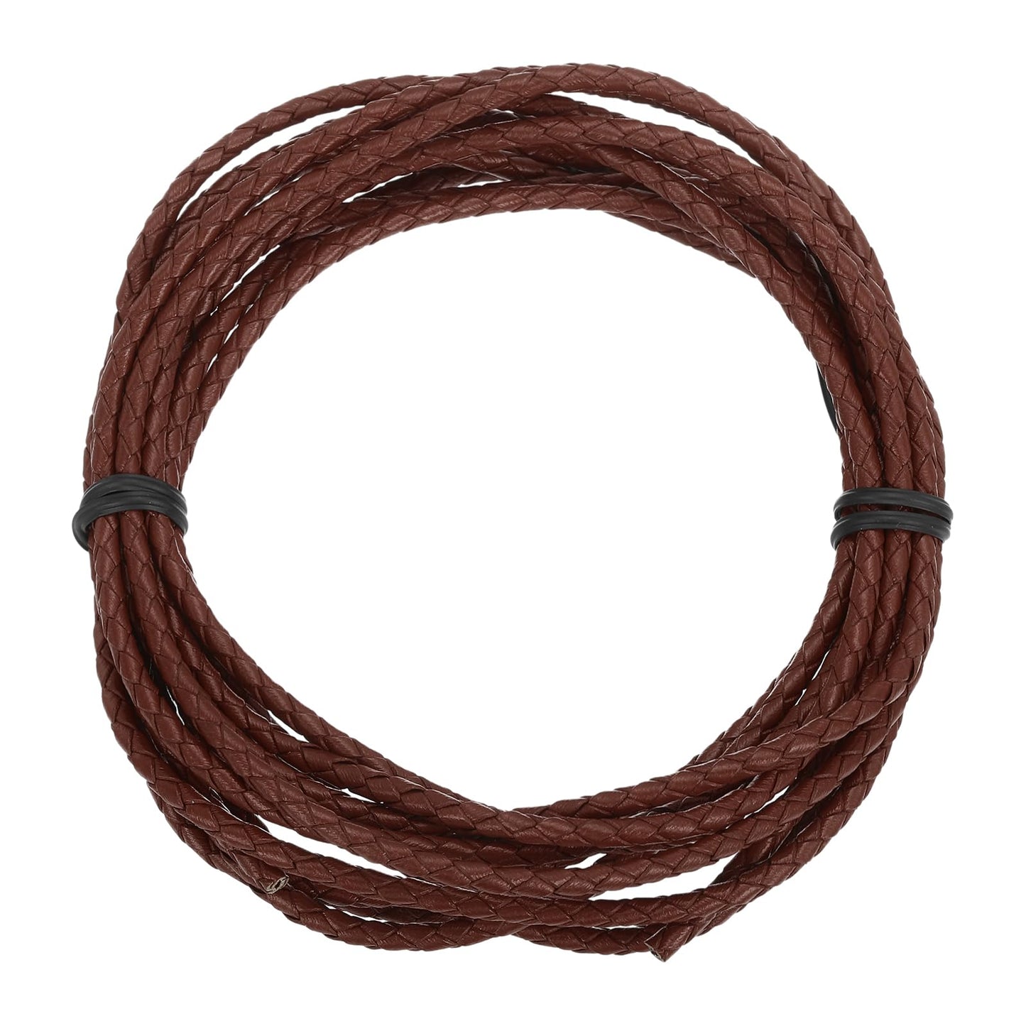 MECCANIXITY 1.1 Yards Bolo Tie Cord 6mm Diameter Round Braided Leather Strip 1 Meter Long for Bracelet Necklace Beading, Yellow WN420