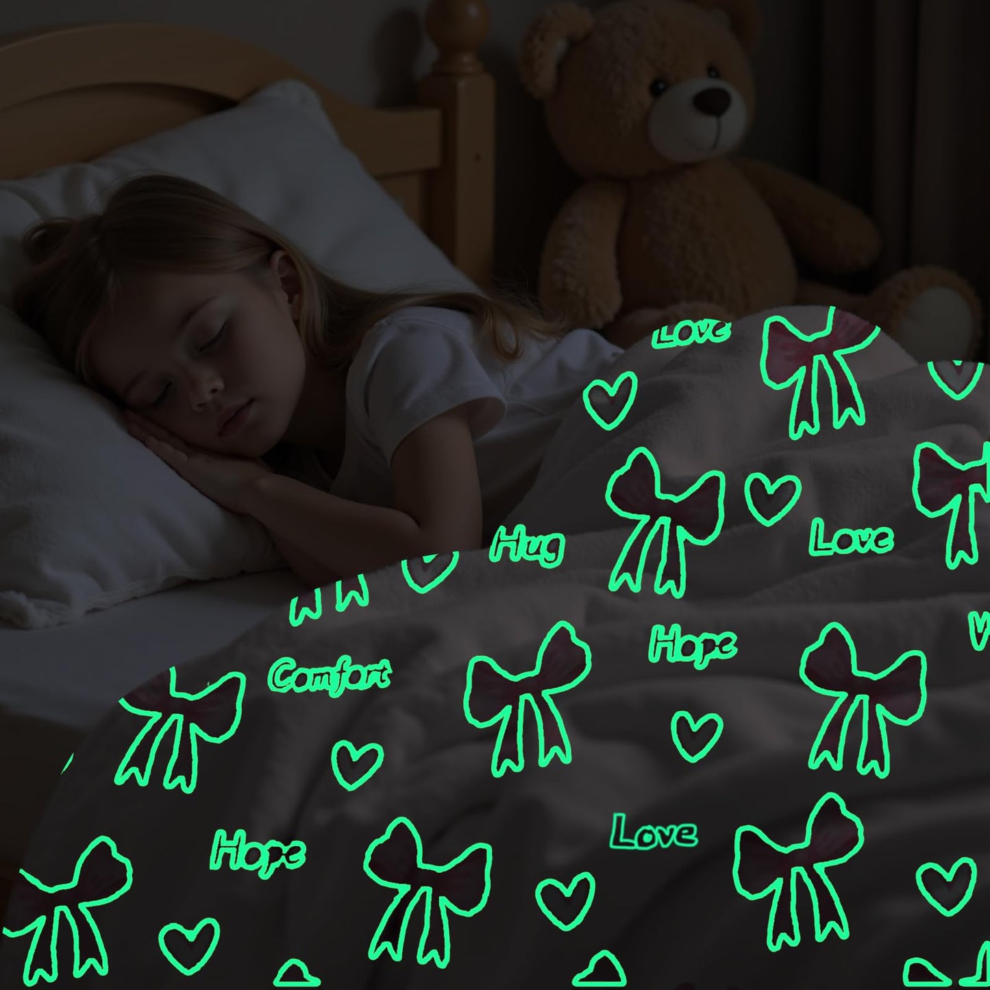 Wajade Unicorn Gifts for Girls - Glow in The Dark Unicorn Blanket Birthday Christmas Decor for Kids Age 3 4 5 6 7 8 9 10 11 12 Years Old Teens Child Toddler Throw Violet 60"x80" BST202