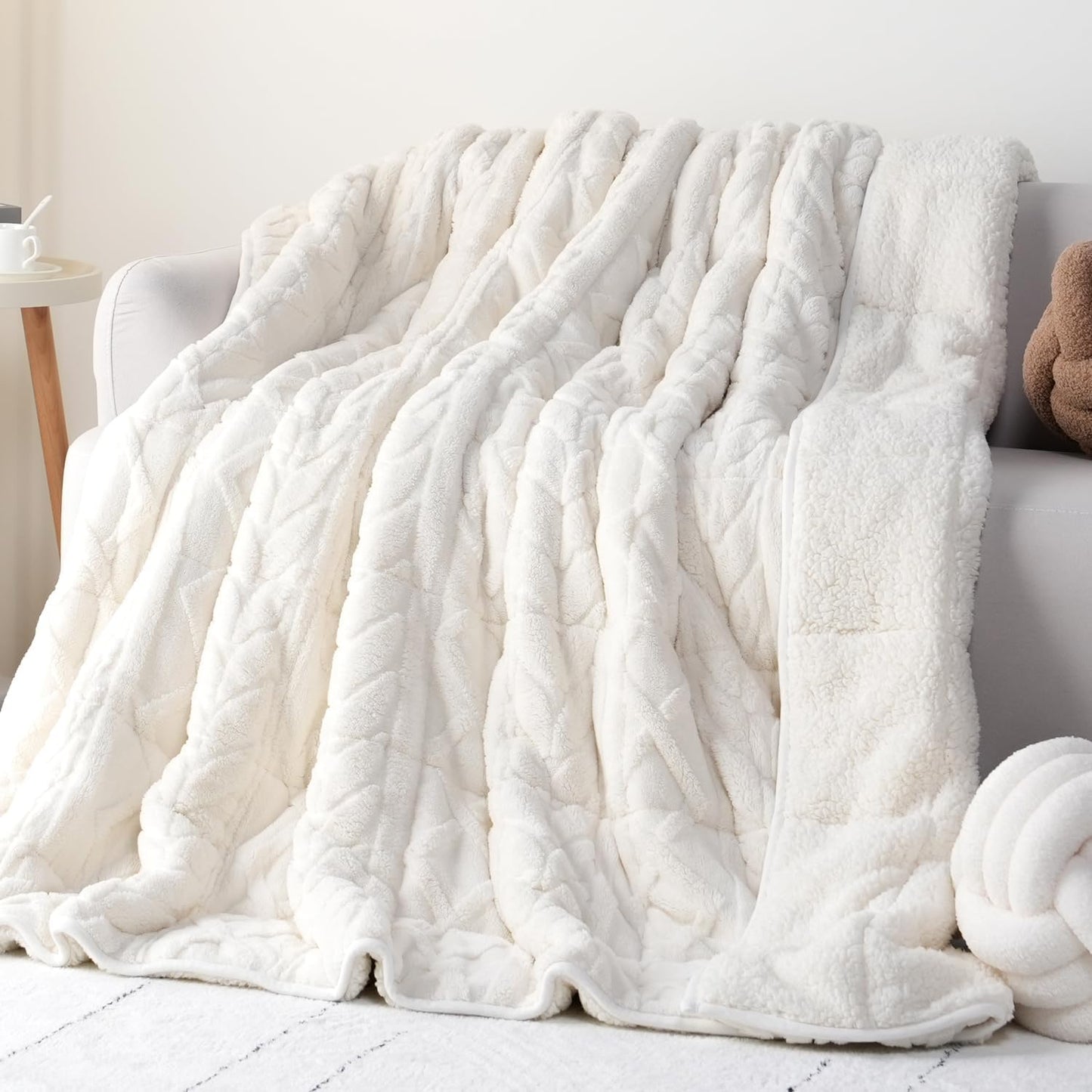 Cottonblue Sherpa Fleece Weighted Blanket for Adults 15 lbs 48x72in Soft | Cozy Flannel Weighted Throw Blankets Full Size for Calming Sleeping Relaxing, Warm Fuzzy Bed Sofa Heavy Blanket Washable,Grey BST202