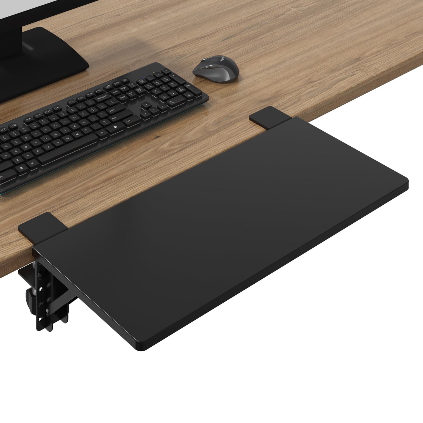 BONTEC Ergonomic Desk Extender Tray, 9.5"x9.1" Wrist Rest Shelf | 90°Foldable Elbow Support, Table Mount Arm, Clamp on Computer Arm Rest for Desk, Office & Home Use,Durable Easy to Install BST202