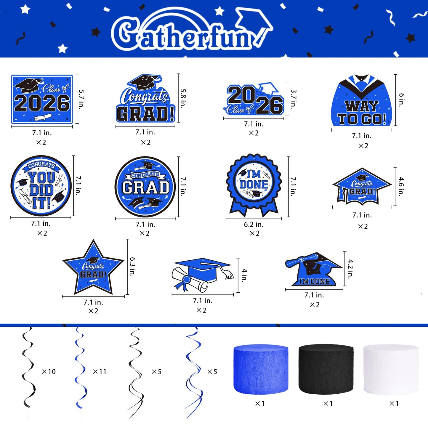 Black and Gold Themed 2026 Graduation Decorations Set - Congrats Grad Banner, Class of 2026 Backdrop, Balloons & Streamers Kit - Graduation Party Supplies for High School & College Celebrations BST326H