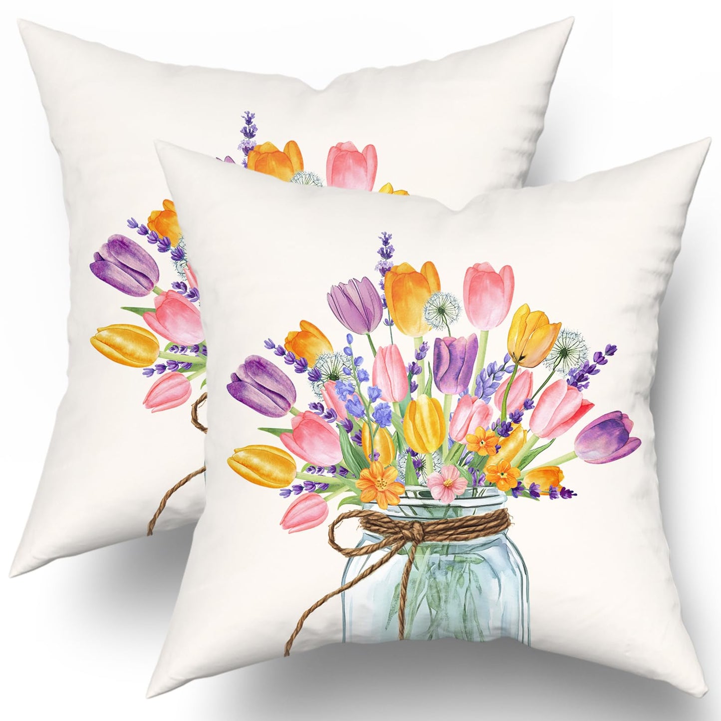 Fall Pumpkin Throw Pillow Cover 18x18inch Set of 2 Autumn Maple Leaf Pillowcases Orange Fall Leaves Cotton Cushion Case for Thanksgiving Farmhouse Home Couch Sofa Patio Decor BST202