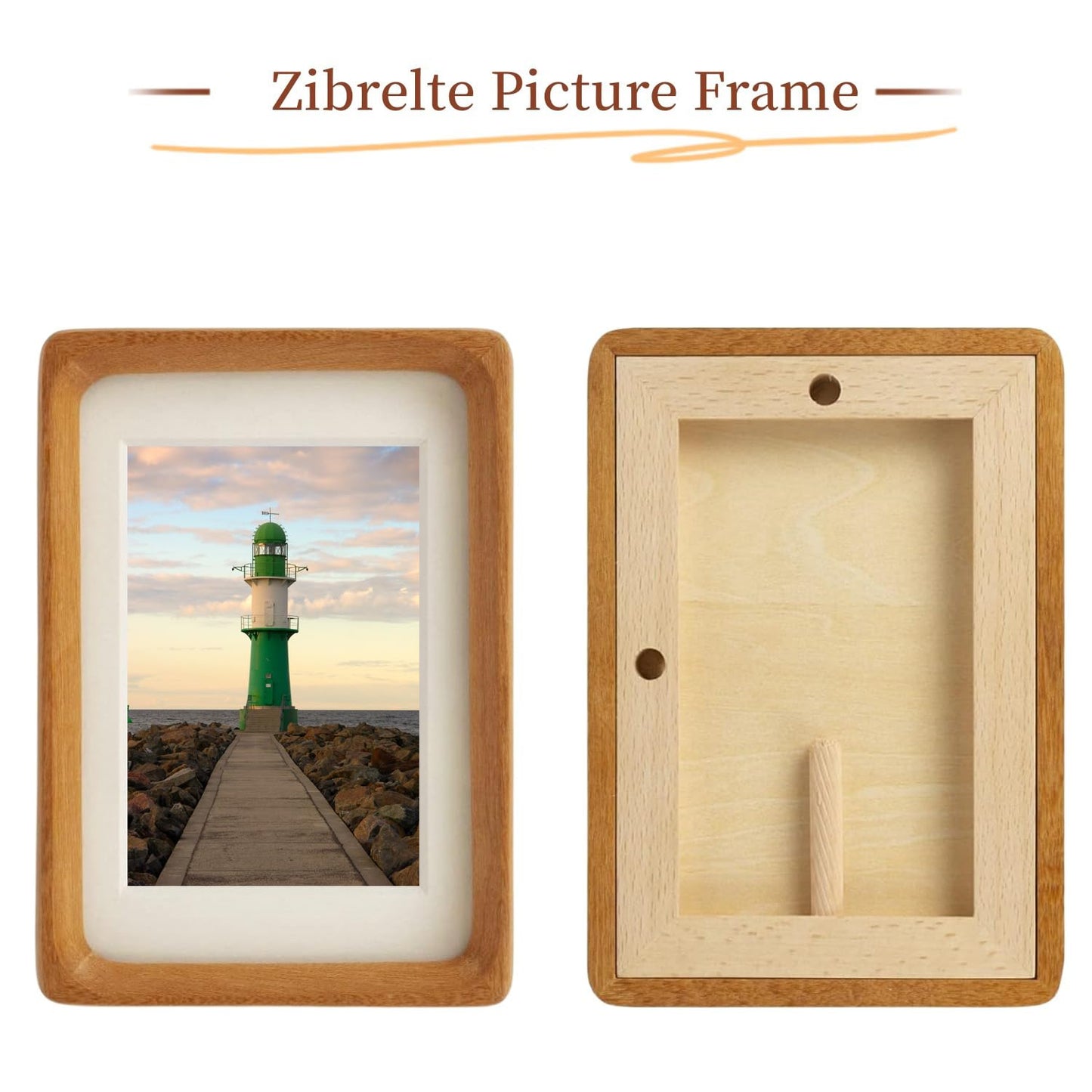 6x6 Solid Teak Wood Picture Frame Matted to 4x4 | Shatterproof Plexiglass, Mortise-Tenon Build, Horizontal & Vertical Tabletop Wall Mounting Square Display Frame BST220