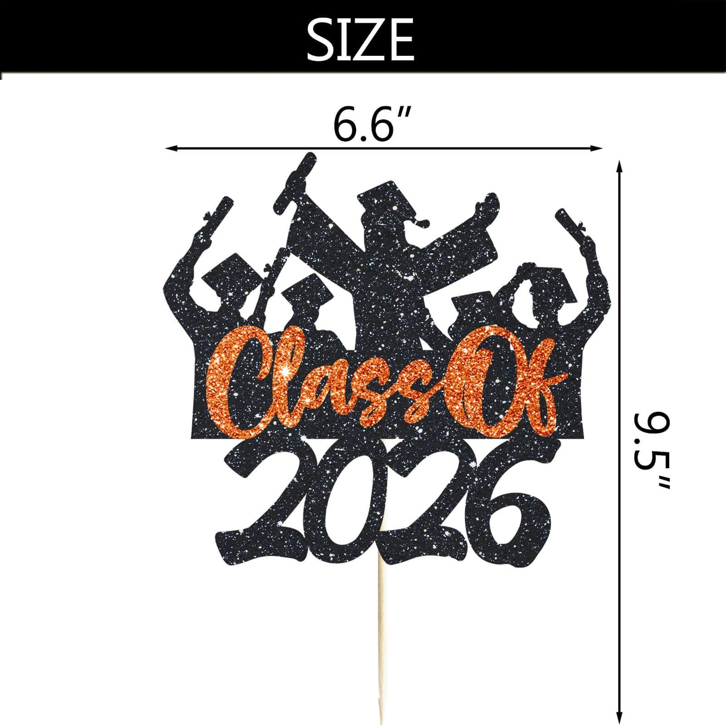 2026 Graduation Cake Topper Gold Glitter Class of 2026 Cake Topper Congrats Grad Party Cake Decor for Senior High School 2026 Graduation Party Cake Supplies Decorations BST202