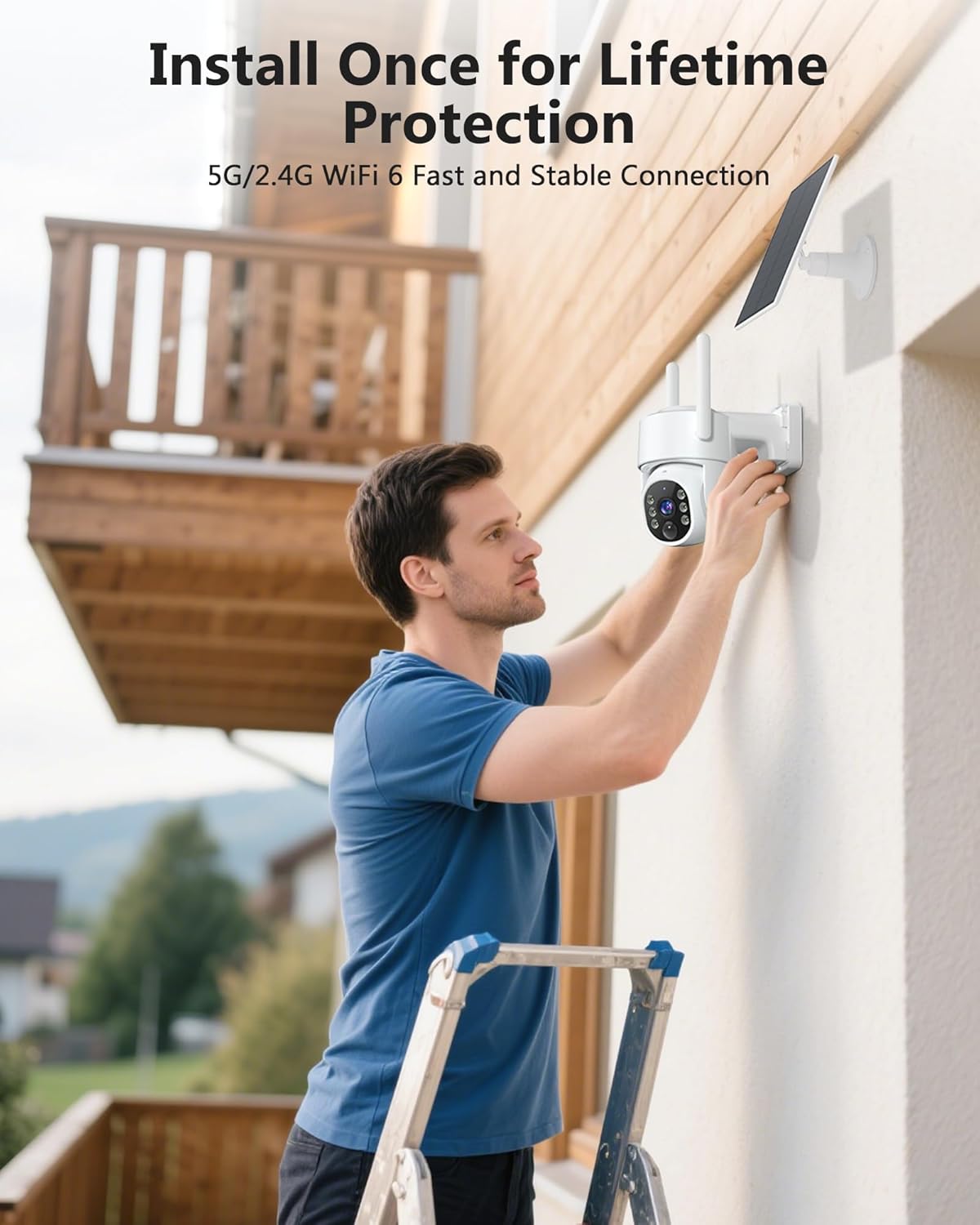 FULL HD 4MP 4G LTE Cellular Camera Wire-Free PTZ Home Security Camera with Solar Power 85