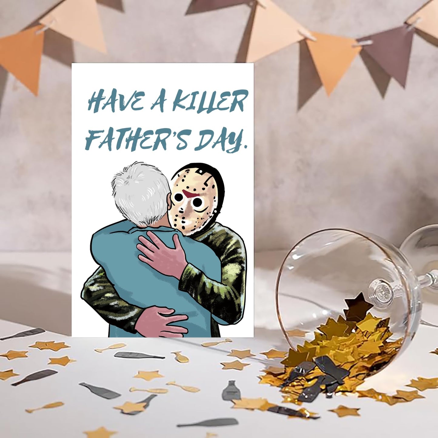 Funny Fathers Day Card for Dad Stepdad Bonus Dad Husband Grandpa, Humorous Happy Father's Day Card Gift from Son Daughter Grandson Granddaughter, Unique Fathers Day Card for Him BST202
