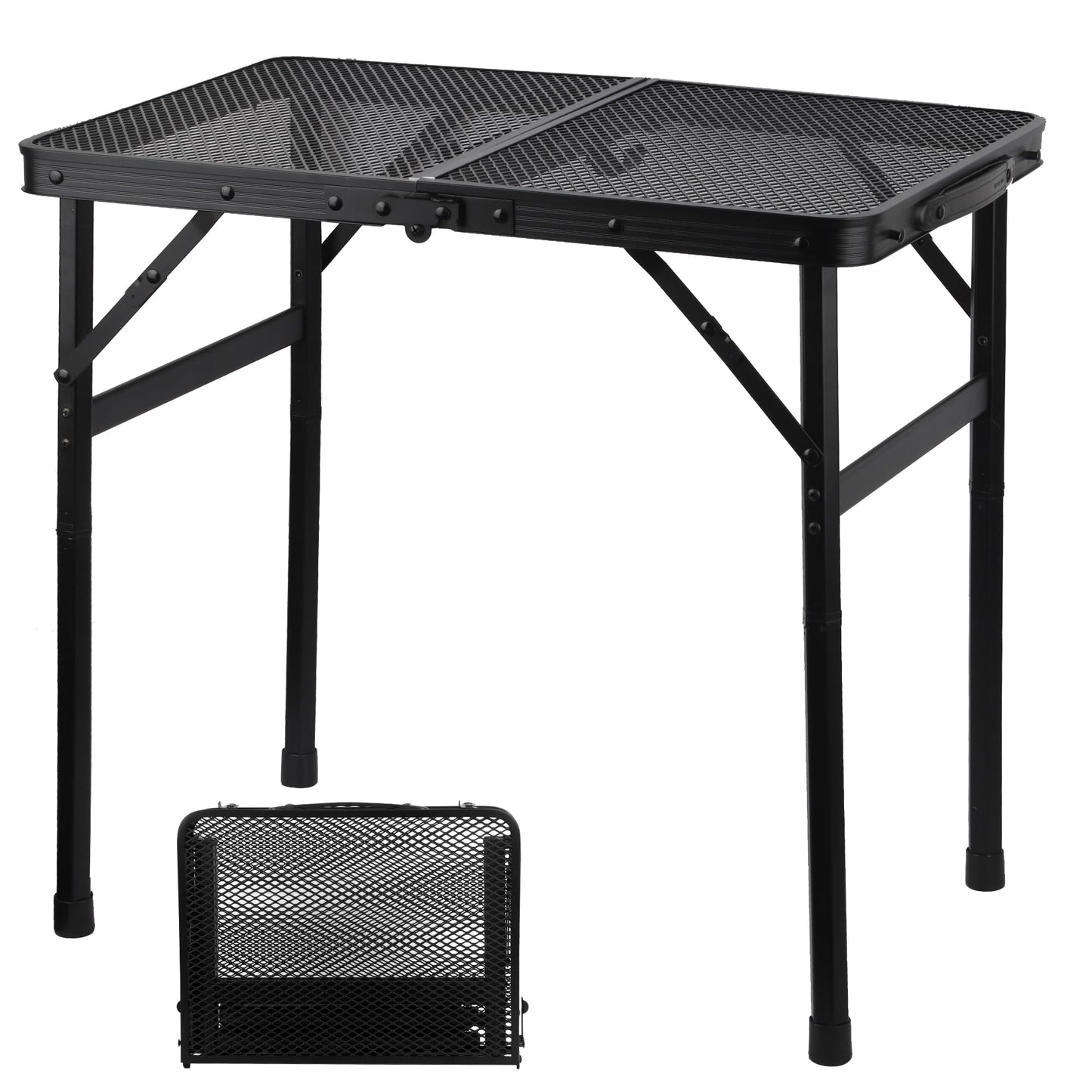 GREGIN Camping Table with Mesh Desktop, Lightweight & Portable Folding Grill Table N27