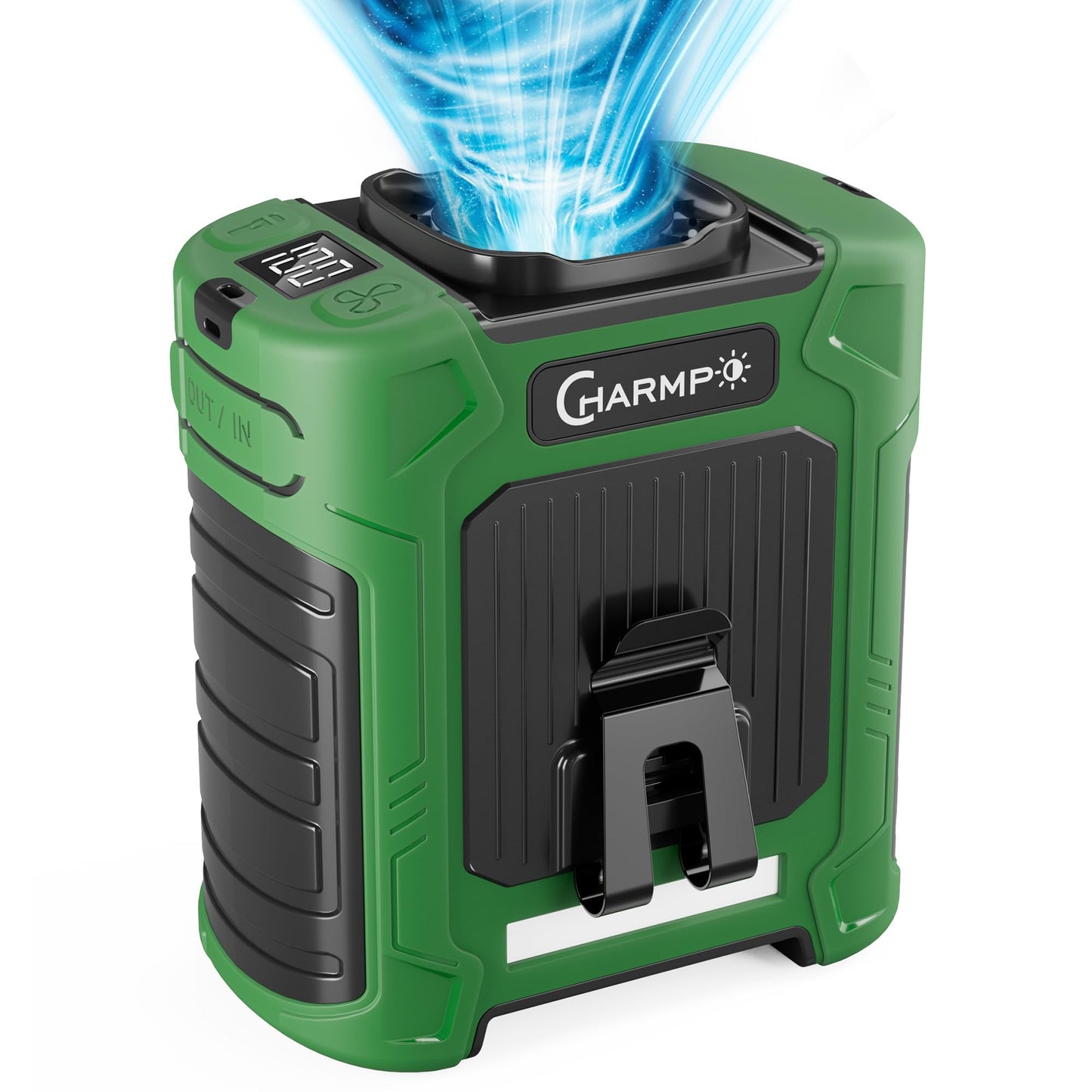 Portable Waist Fan - 6000mAh Battery, 3 Speeds, Strong Airflow, Up to 16 Hours Working Time, Portable Hands-Free Cooling Belt Clip Fan for Construction Workers, Couriers, and Campers BST202