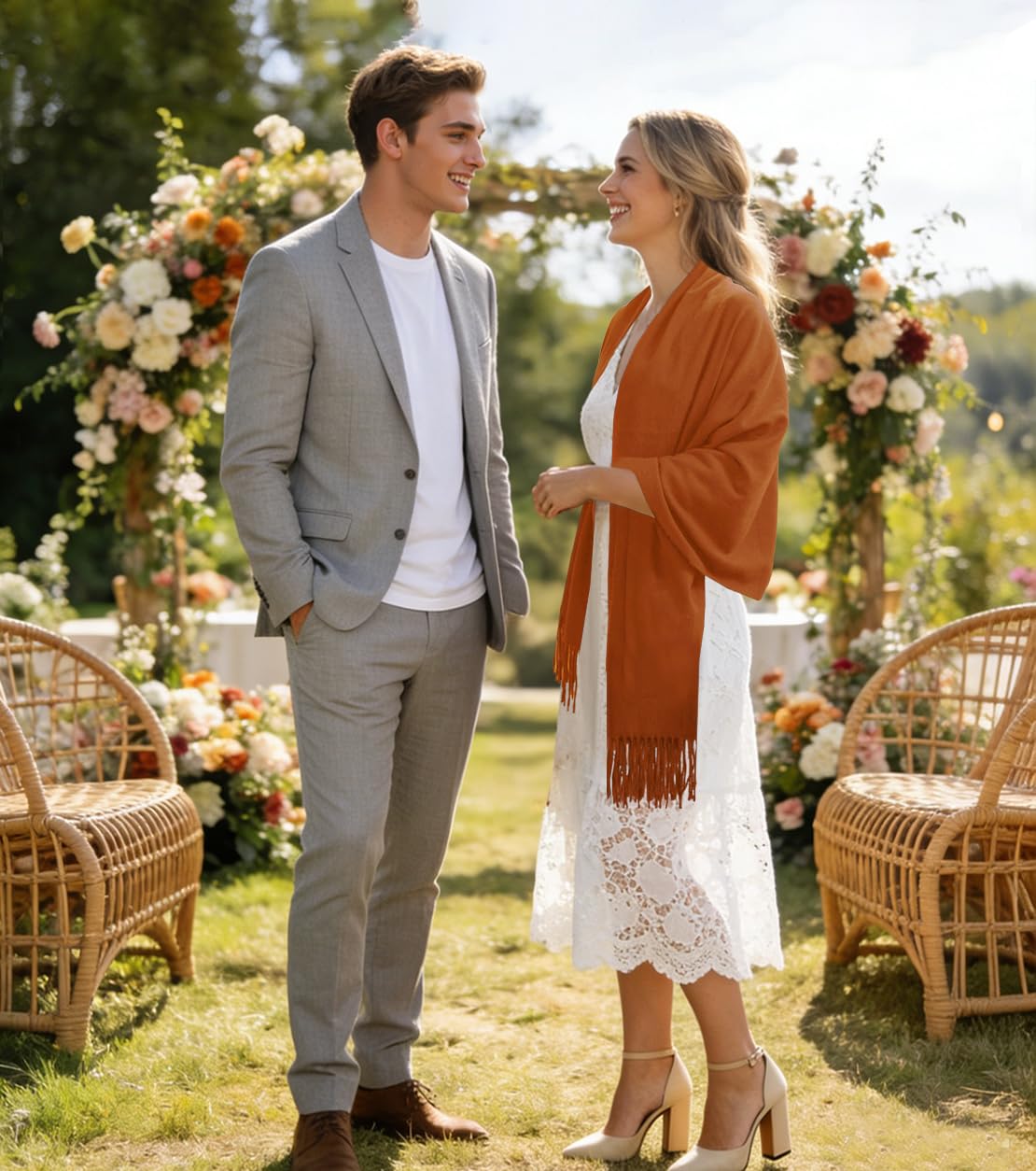 Winter Soft Long Scarf, Pashmina Shawls and Wraps, Warm Large Scarves for Men Women Evening Dress Wedding WN420