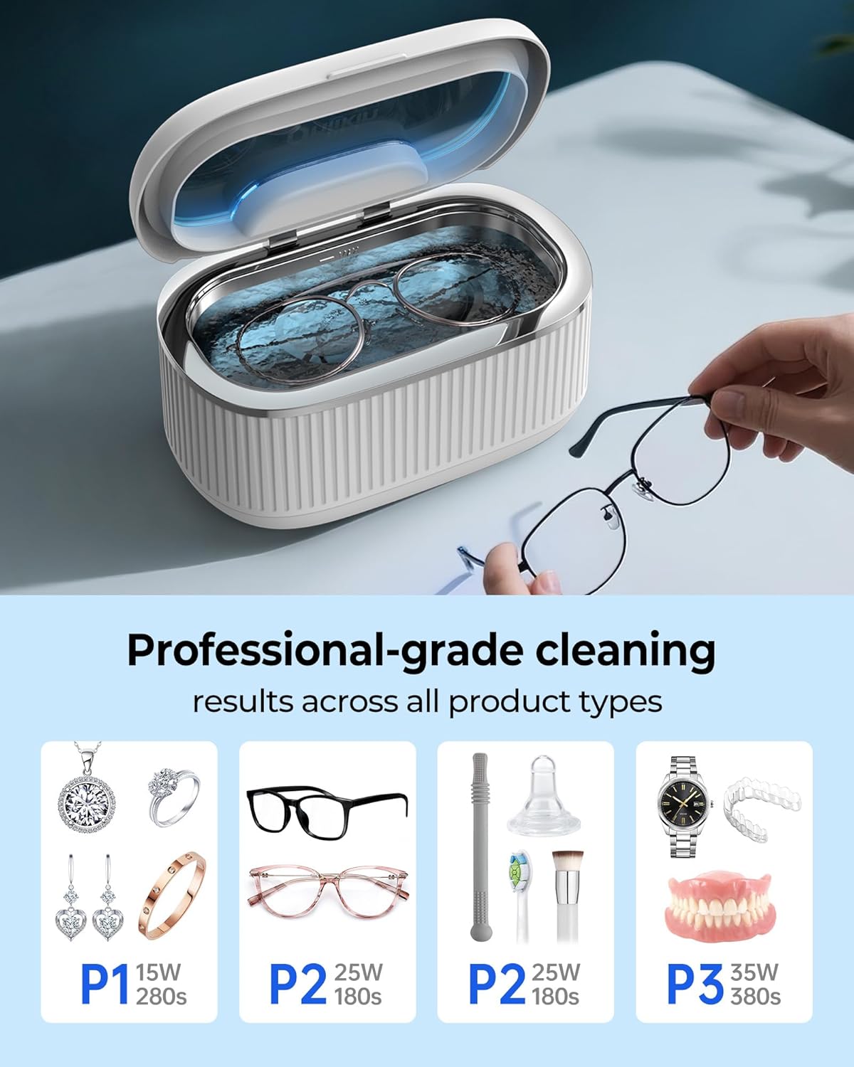 Onlikin 35W Ultrasonic Jewelry Cleaner 83