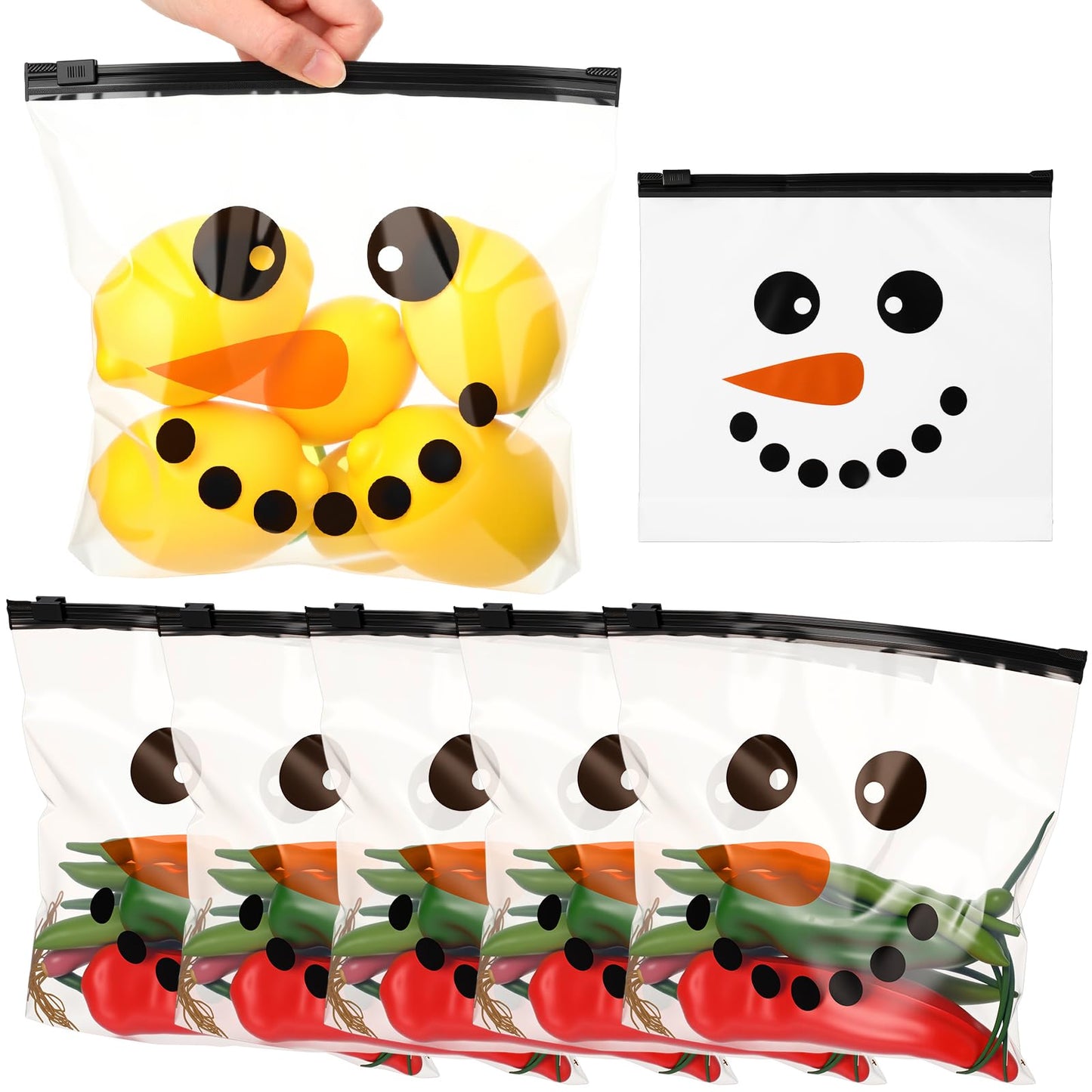 Frienda 50 Pcs Spring Food Storage Bags with Stand-up Bottom 9" x 8" Chick Gallon Leak Proof Reusable Freezer Bags Zipper Transparent Snack Supplies for Sandwich Snack Marinate Meats WN420