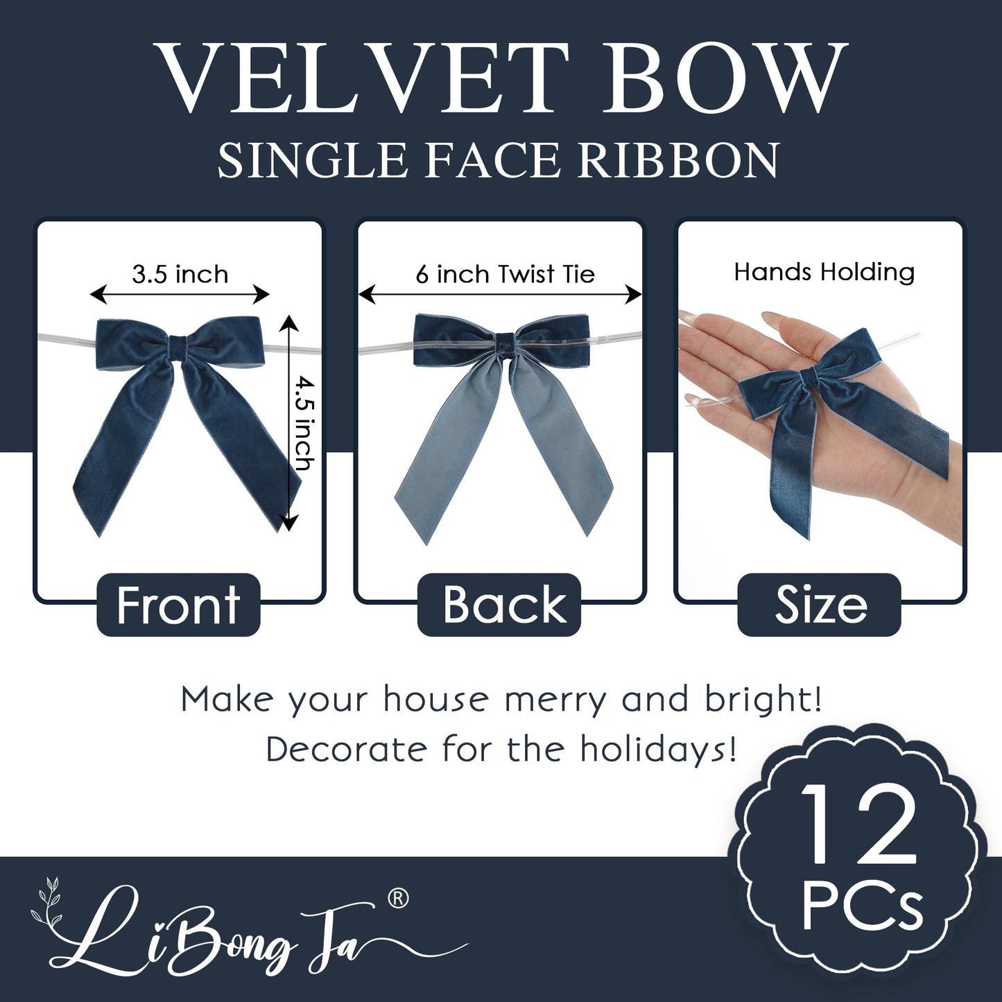 3.5" Dusty Rose Pre Tied Bows Velvet Pink Ribbon Bows, Gift Bows for Presents, Valentine Bows with Twist Ties for Wreaths, Party Decor, Crafts, Valentine Package Bows-12 Counts BST220