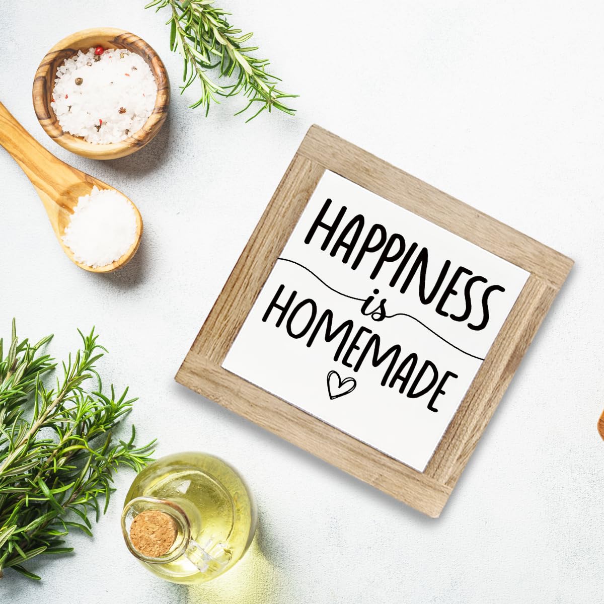Just A Spoonful of Sugar Sign, Coffee Decor Sign, Rustic Kitchen Box Signs, Coffee Station Decor, Modern Farmhouse Home Decors for Kitchen Bar, Cafe Decors, Freestanding Wooden Plaque BST326L