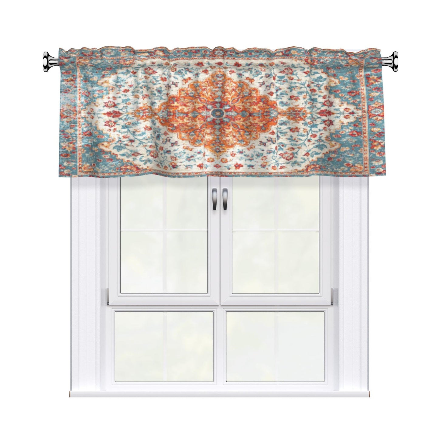 Easter Valances for Windows - Pink Spring Cafe Curtains Floral Bunny Short Curtains for Living Room Bathroom Bedroom Basement BST202