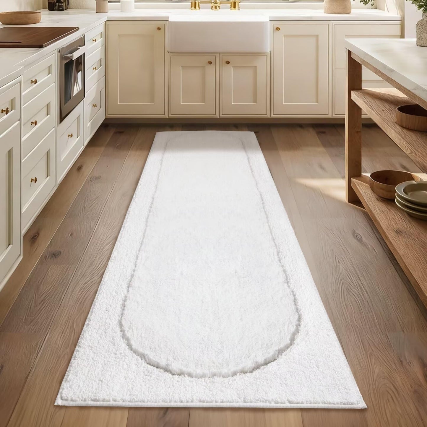 DEXDE Bathroom Rugs Non-Slip Mat for Bathroom Floor Shower,24x16 Beige | Thick Soft Absorbent Bath Mat, Quick Dry Microfiber Rug, Machine Washable Shower Floor Bathroom Mat Home Decor Accessories BST220