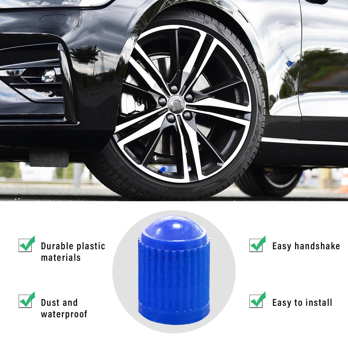 Ziciner 25 PCS Tire Valve Stem Caps, Plastic Car Tyre Valve Cap with O Rubber Seal, Dustproof Airtight Seal Wheel Stem Covers, Universal Accessories for Cars, SUVs, Bicycles,Trucks (Red) WN420