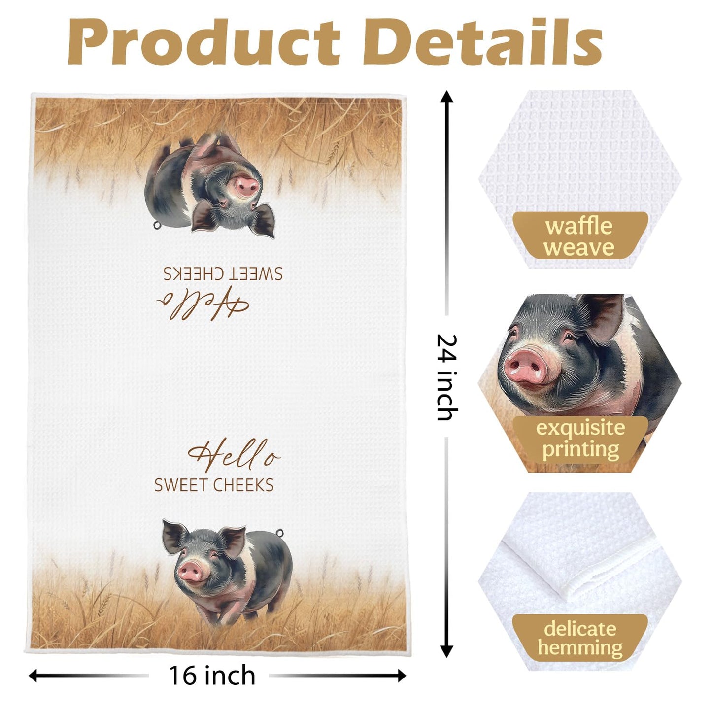 Raccoon Gifts Bathroom Towels Set - Raccoon Gifts Decorative Hand Towels, Hello Sweet Cheeks Bathroom Decor, 16x24 Inches Set of 2 BST220