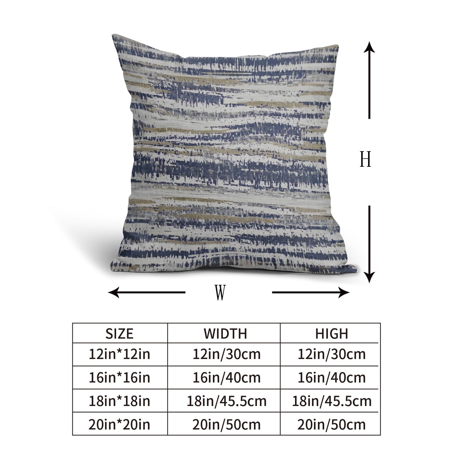 Navy Blue Grey Gray Pillow Covers 18x18 Set of 2 Abstract Plaid Pattern Decorative Outdoor Pillowcases Farmhouse Throw Cushion Case Couch Sofa Bed Decor BST220