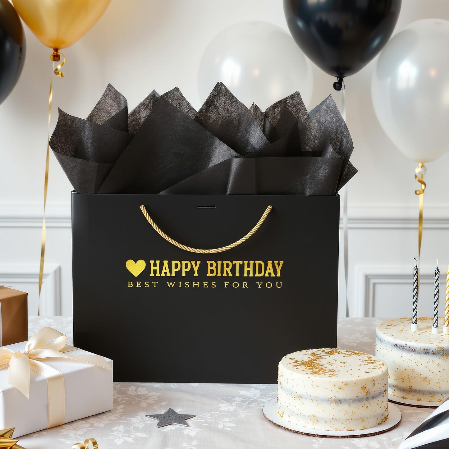 Kecorax Birthday Gift Bag for Women, 14" Large Birthday Bags Set for Girls with Tissue Paper, Card and Ribbons, Suitable for Birthday-themed Parties BST220