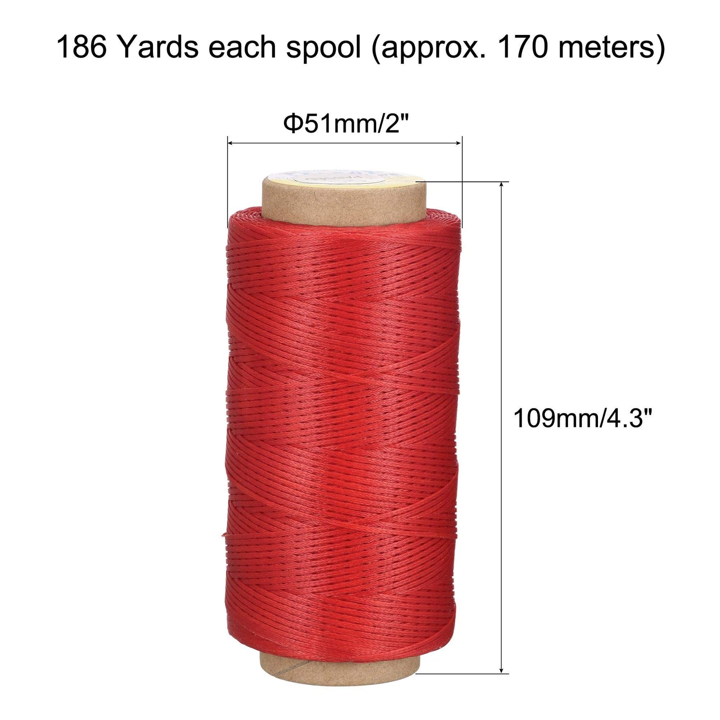 uxcell Leather Sewing Thread 186 Yards 210D/1mm Polyester Waxed Cord for Manual Sewing, Wheat BST326H