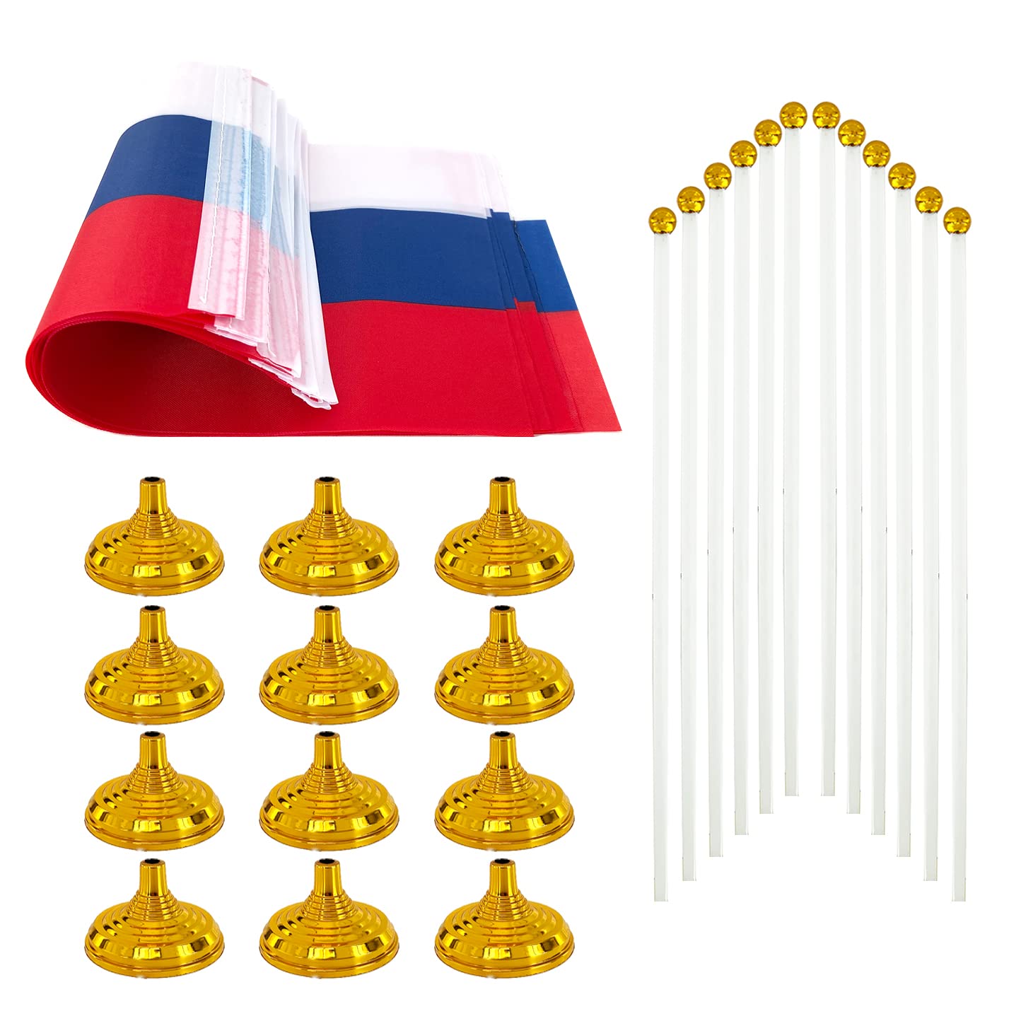 WXTWK 12 Pack Korea Flag Korean Desk Flag Small Mini Korean Table Flags With Stand Base,Home Office Festival Events Celebration Decorations BST202