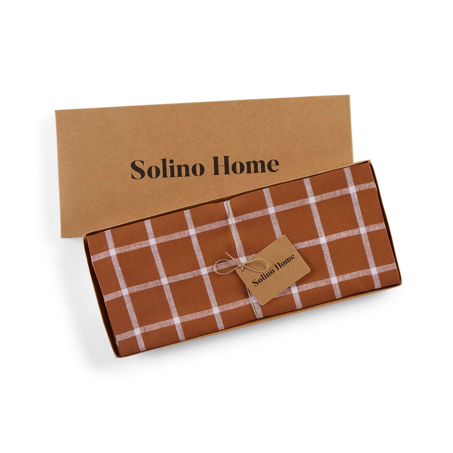 Solino Home 100% Linen Table Runner Multicolor, Rustic Plaid 14 x 72 in | Table Runners for 4-6 seater dining tables, hallway tables and cabinets | Rustic Multicolor | Pure Linen | OEKO-TEX Certified BST326SOLH