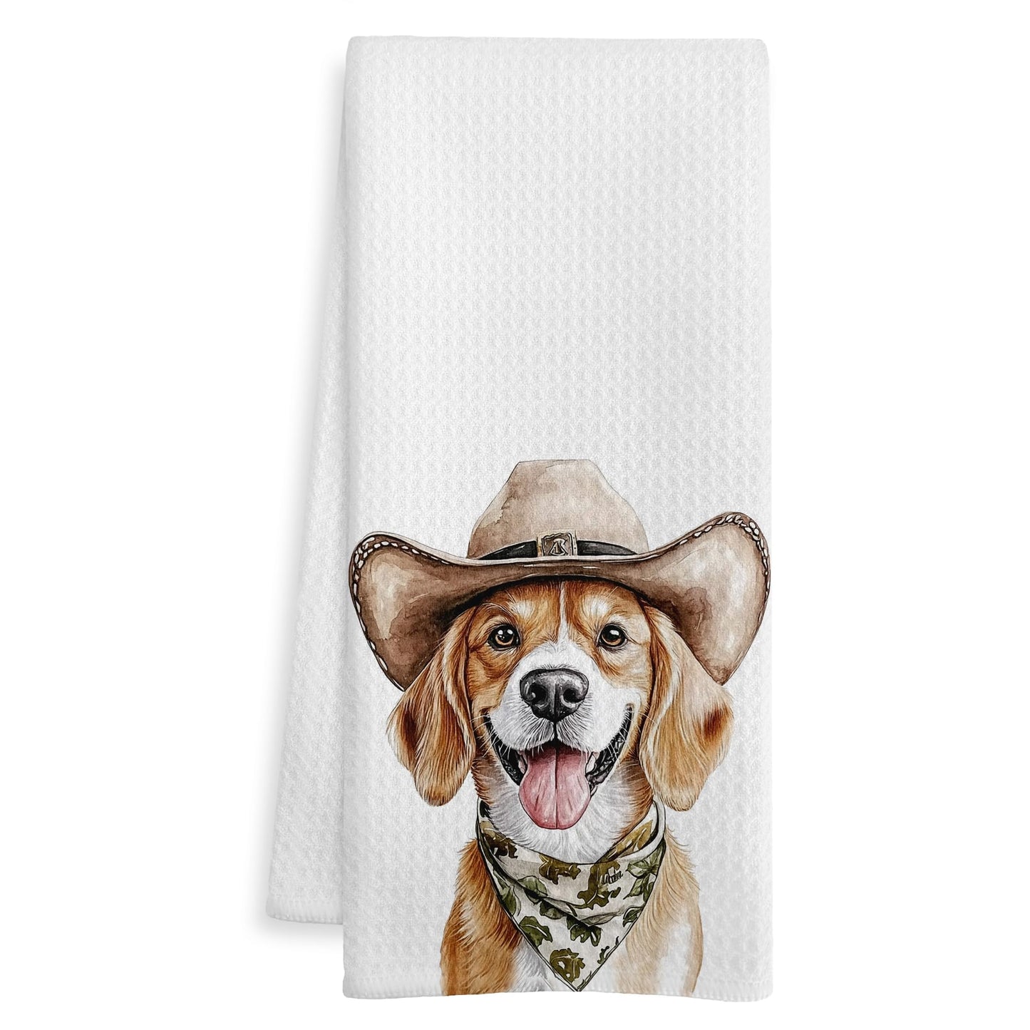 Beagle Gift Kitchen Towels, Beagle Lover Gifts Dish Tea Towel for Kitchen Decor, Funny Western Dog Hand Towels for Bathroom Decor, 16x24 Inch BST326L