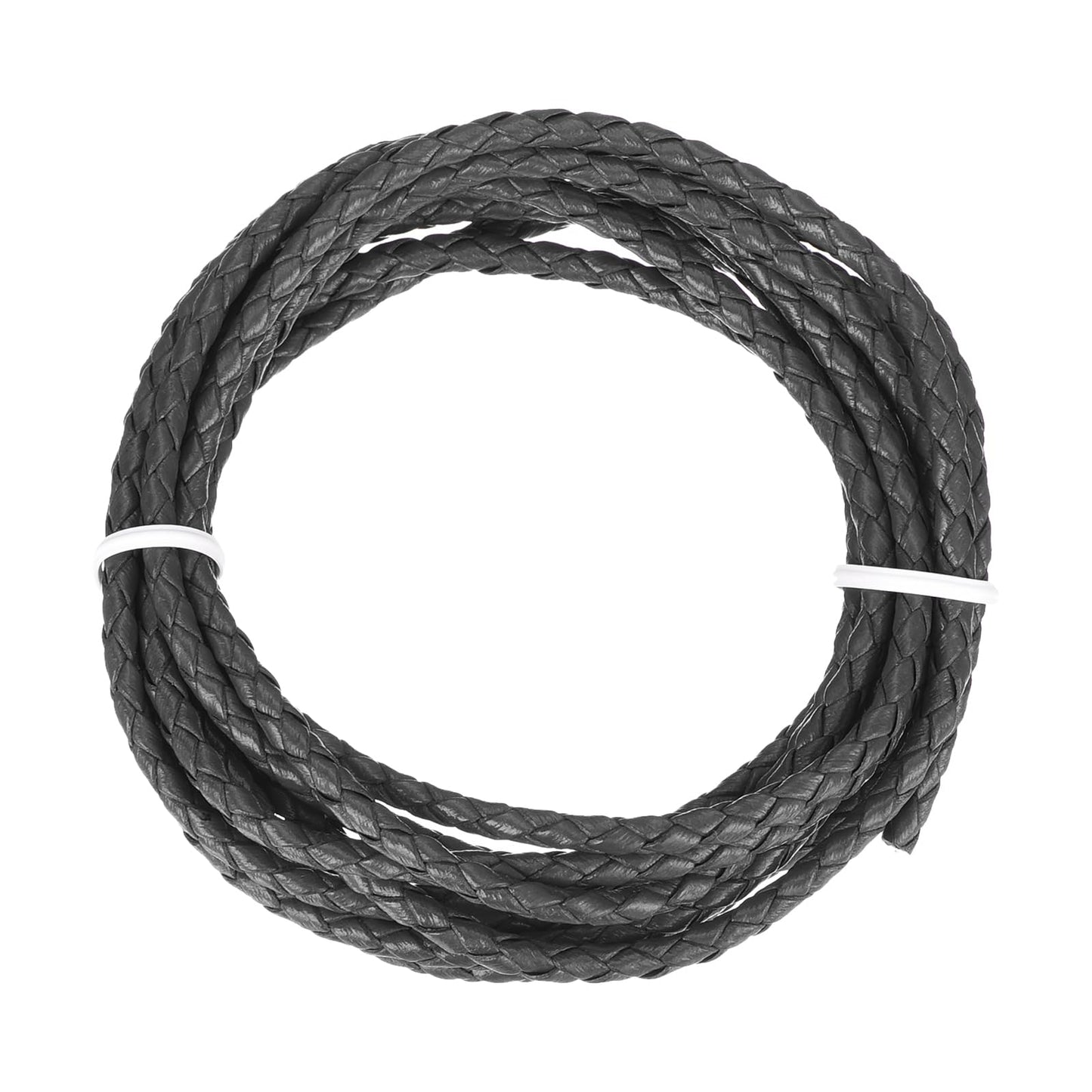 MECCANIXITY 1.1 Yards Bolo Tie Cord 6mm Diameter Round Braided Leather Strip 1 Meter Long for Bracelet Necklace Beading, Yellow WN420