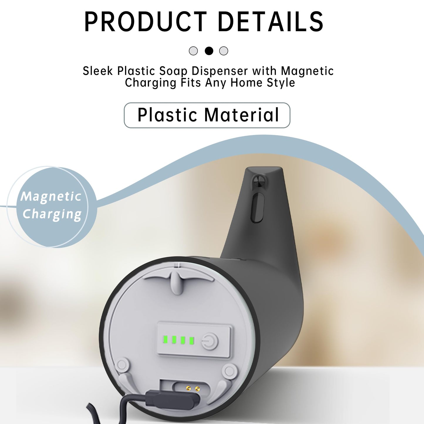 Automatic Soap Dispenser Touchless,400ML Hand & Dish Countertop Electric Liquid Dispenser with Sensor,Modern 4 Gear Adjustable Black Waterproof Battery Operated Kitchen Auto Soap Pump WN420