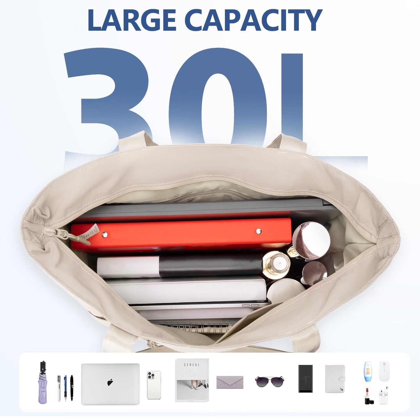 Tote Bag for Women,Large Handbag with Laptop Compartment, Shoulder Bag for Travel, Tote Bags for Work and Everyday WN420