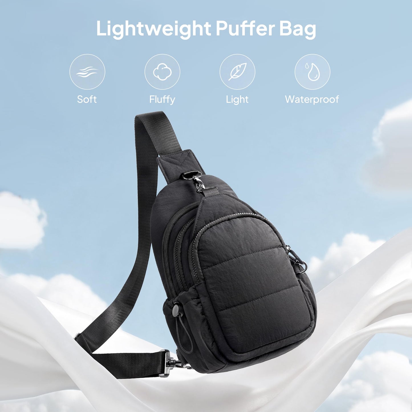 TOPEAST Sling Bag for Women, Anti-Theft Crossbody Bag with RFID Blocking & Small Water Bottle Holder for Travel BST202